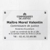 Plaque commissaire justice personnalisée en plexi transparent 30x20cm