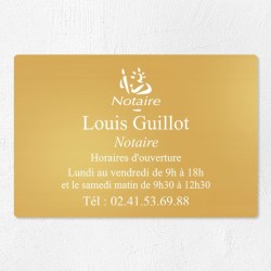 Plaque notaire en laiton à personnaliser 30x20cm