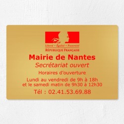Plaque pour mairie en laiton à personnaliser 30x20cm
