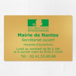 Plaque pour mairie en laiton à personnaliser 30x20cm