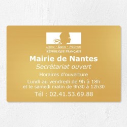 Plaque pour mairie en laiton à personnaliser 30x20cm