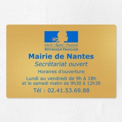 Plaque pour mairie en laiton à personnaliser 30x20cm