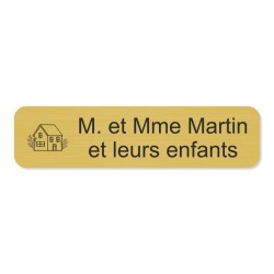 Plaque de boite aux lettres avec picto maison 10x2,5cm