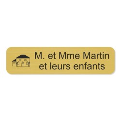 Plaque de boite aux lettres avec picto maison 10x2,5cm