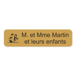 Plaque de boite aux lettres avec picto famille 10x2,5cm