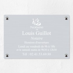 Plaque professionnelle pour notaire en aluminium 30x20cm