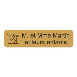 Plaque de boite aux lettres avec picto famille 10x2,5cm