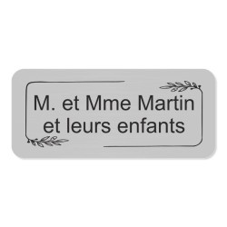 Plaque de boite aux lettres avec cadre 8x3,5cm