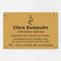 Plaque infirmière personnalisée économique en PVC gravoply 30x20cm