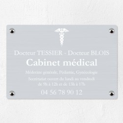 Plaque cabinet médical en aluminium 30x20cm