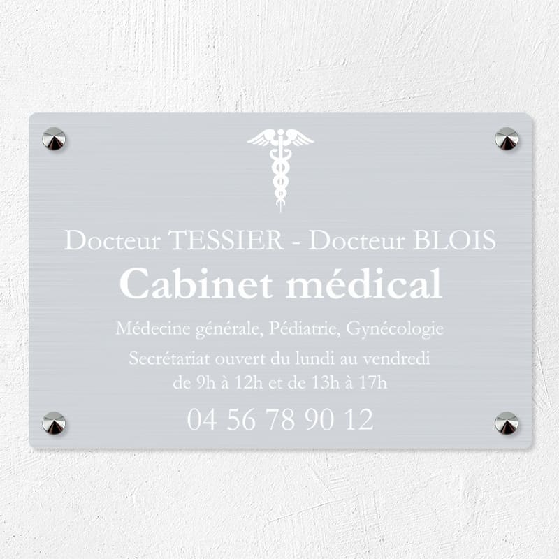 Plaque cabinet médical en aluminium 30x20cm