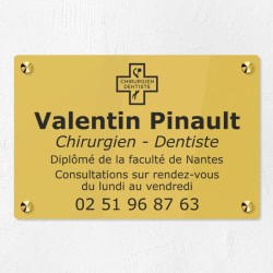 Plaque dentiste en plexiglas gravé 30x20cm