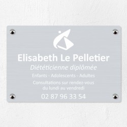 Plaque diététicien en aluminium 30x20cm