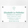 Plaque diététicienne en plexiglas quadri et logo 30x20cm