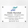 Plaque magnétiseur en plexiglas quadri et logo 30x20cm