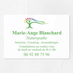 Plaque naturopathe en plexiglas quadri et logo 30x20cm