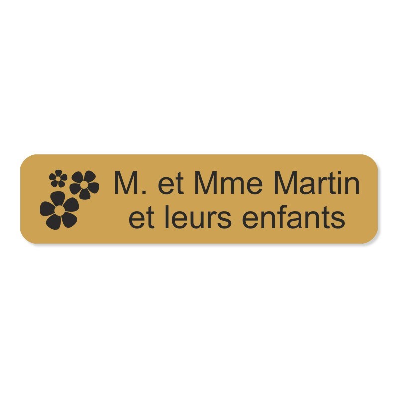 Plaque de boite aux lettres avec picto nature 10x2,5cm