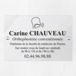 Plaque orthophoniste en plexiglas transparent 30x20cm