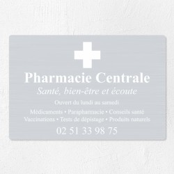 Plaque pharmacie en aluminium 30x20cm