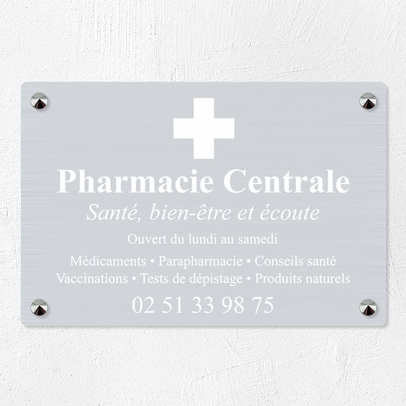 Plaque pharmacie en aluminium 30x20cm