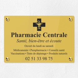 Plaque pharmacie en plexiglas gravé 30x20cm