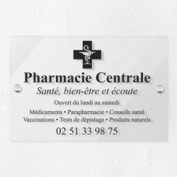 Plaque pharmacie en plexiglas transparent 30x20cm