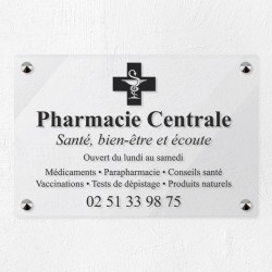 Plaque pharmacie en plexiglas transparent 30x20cm