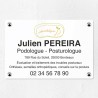 Plaque podologue en plexiglas quadri et logo 30x20cm