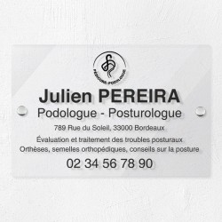 Plaque podologue en plexiglas transparent 30x20cm