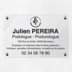 Plaque podologue en plexiglas transparent 30x20cm