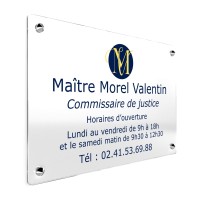 Plaque pour commissaire de justice personnalisée